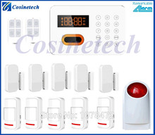 English Russian Spanish home alarm system with touch keypad tube screen display PSTN alarm system