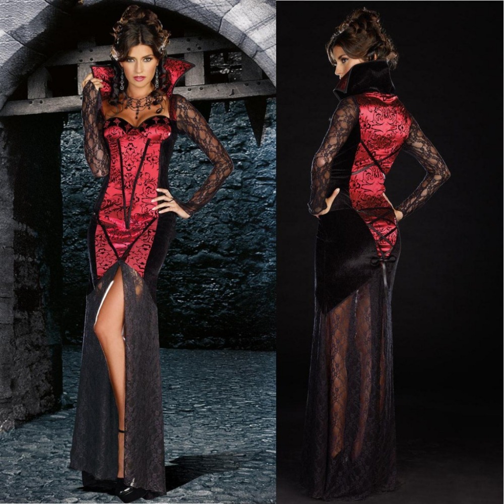Fantasias Party Dracula Cosplay Sexy Halloween Costumes for Women Vampire Fancy Dress Devil Long Dresses Carnival Costume CC0515