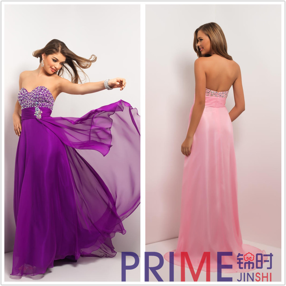PRIME JS 2014 LatestPerfect Strapless Prom Dresses Chiffon Dress ...