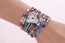 2015 New Style Fashion Women Dress Watches Quartz Colorful Flannel Leather Luxury Gift Children Casual High