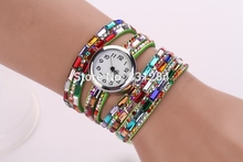 2015 New Style Fashion Women Dress Watches Quartz Colorful Flannel Leather Luxury Gift Children Casual High
