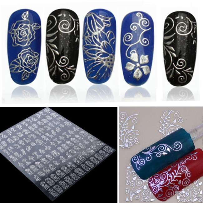 1Pack 108PCS High Quality Adhesive 3D Nail Art Stickers Decals For Nail Tips Decoration Tool Fingernails