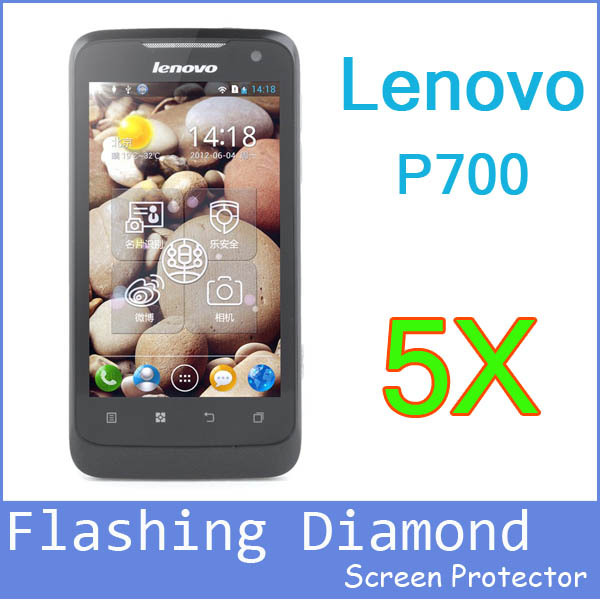 5X Smartphone Android New Diamond LCD Screen Protector Film For Lenovo P700 Top Sale Lenovo Lephone