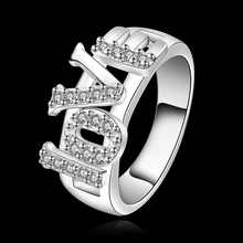 2014 Letters Design Fashion Silver Plated Jewelry High Quality Girls Accessories Cute Love Ring