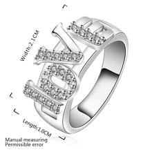 2014 Letters Design Fashion Silver Plated Jewelry High Quality Girls Accessories Cute Love Ring