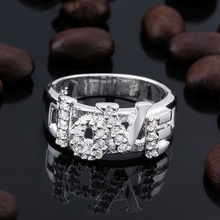 2014 Letters Design Fashion Silver Plated Jewelry High Quality Girls Accessories Cute Love Ring