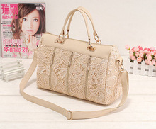 Hot new promotional boutique handbags fashion handbags young noble black lace shoulder bag zipper bag woman messenger bag