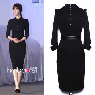 HOT-2015-Autumn-And-Winter-Women-Dress-Fashion-Star-With-Fitted-Waist-Dresses-Standing-Collar-Slim.jpg