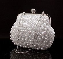 HYSON SHOP Luxury Beading Evening Clutch Bag Purses Women Fashion Soft Case Party Handbags Evening Bag with Chain No.7534