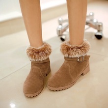 Big size33-43, Women’s Ankle Boots Thick Warm Fur Lining flat Winter Boots For Women Casual Dress Cold Winter martin shoes