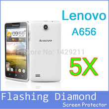 5pcs Cellphone Lenovo a656 Screen Protector,Diamond Sparkling Lenovo a656 LCD Protective Film Cover Guard.A369 S820 A516 S650