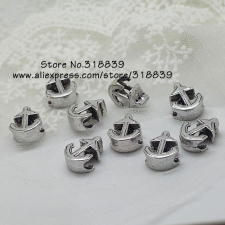  20 pieces lot 6 13 15mm Antique Silver Metal Alloy Anchor Beads 4 5 6mm