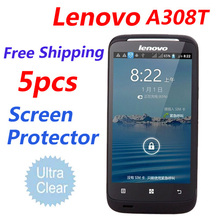 5pcs/lot LCD Clear Screen Protector Film  lenovo A308T mobile phone of high permeabilitye,  Free Shipping