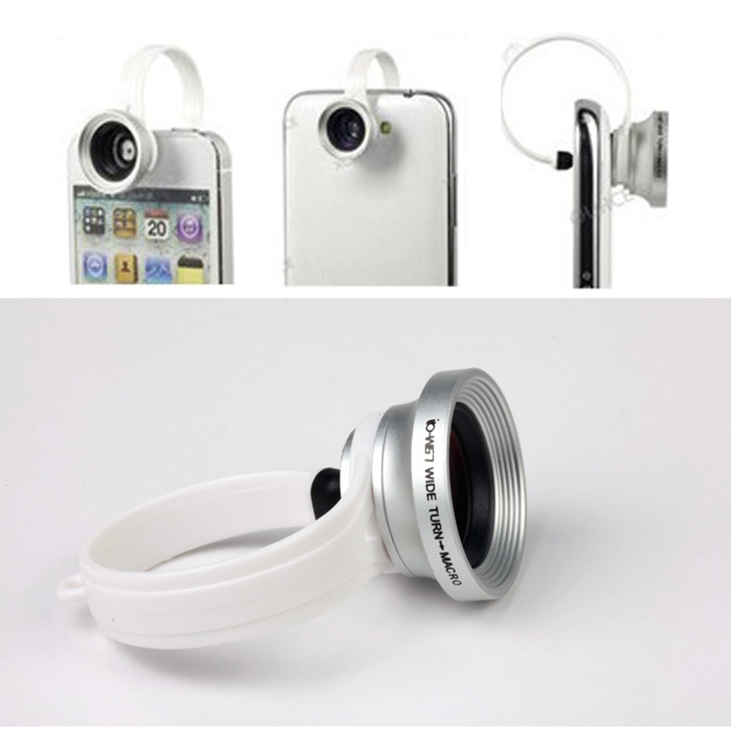 2 in 1 Universal Clip On 0 67X Wide Angle 180 Degree Macro Mobile Phone Lens