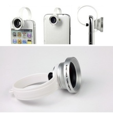 2 in 1 Universal Clip-On 0.67X Wide Angle + 180 Degree Macro Mobile Phone Lens For iPhone 4 5 Samsung Galaxy S4 S5 HTC Nokia