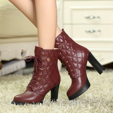 Wholesale womens mid calf boots genuine leather fashion boots for ladies womens Autumn&Spring solid short boots Fashion&Elegant