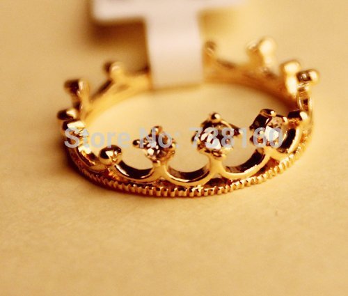 R004 5 mix order Free Shipping New Fashion Flash Drill Crown Ring Jewelry Shiny Elegant Beauty