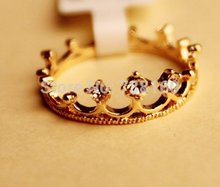 $ 5 (mix order) Free Shipping New Fashion Flash Drill Crown Ring Jewelry Shiny Elegant Beauty 3g