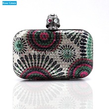 HYSON SHOP Luxury Evening Bag Colorful Sequins Clutch Purses for Women Fashion Party Handbags Hard Case