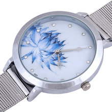 2014 New Wristwatch silver Steel Case Women Dress Watch Lotus Flower Casual Watches Analog Quartz Unisex