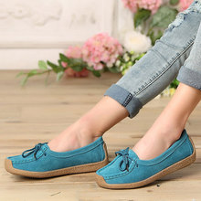 High Quality Genuine Leather Boat Shoes Round Toe Sandal Shoes Casual Loafers Shoes Shallow Mouth Flats Heel Women’s Shoes
