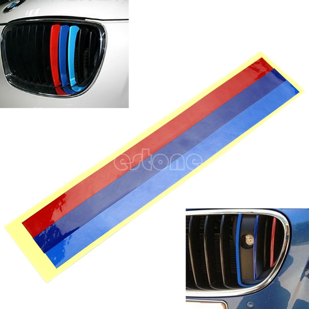 Grelha 3Color vinil Strip adesivo decalque para BMW M3 M5 E36 E46 E60 E90 E92 novo