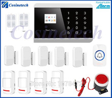 Smart Touch Keypad GSM PSTN Alarm system with English French Russian Spanish voice support IOS Android