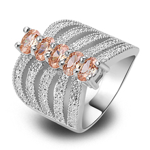 Wholesale Expecial Exalted Morganite 925 Silver Ring Size 8 New Fashion Jewelry 2014 Gift  For Women