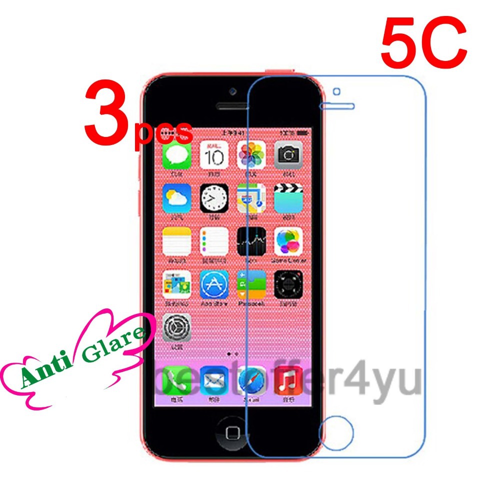 3pcs lot Matte Anti glare Screen Protector Guard Cover For iPhone 5C Protective Film 3pcs Cleaning