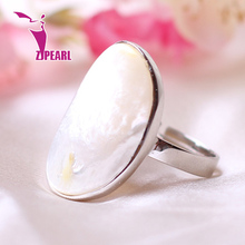 ZJPEARL Pearl Rings, White Freshwater Pearl, Round, AAA, Good Luster, 925 Sterling Silver, Fine Jewelry, Free Shipping WELL