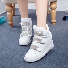 12 2014 Spring And Autumn New Women s Boots Fashion Casual High top Heavy bottomed Rhinestone