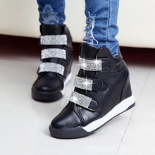 12 2014 Spring And Autumn New Women s Boots Fashion Casual High top Heavy bottomed Rhinestone