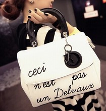  New South Korea tide female bag bag of early autumn hit color letters in the