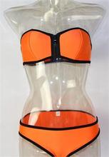 1 set Women Sexy Push Up Padded Zipper Bra Swimwear Swimsuit Bikini Set 6 Colors H2301