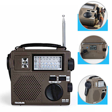 Portable TECSUN GREEN-88 Full-band radio FM/AM/SW Hand Crank Rechargeable Radio