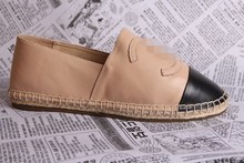 Free shipping women genuine Leather flats canvas shoes nets espadrilles fashion striped denim Hemp shoes comfortable