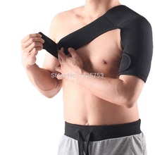 Light Weight Adjustable Gym Sports Single Shoulder Brace Support Strap Wrap Belt Band Pad for Men/Women(Left Shoulder Support)
