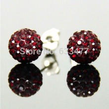 Free Shipping 19 Color 10MM Shamballa Brand Earrings Micro Disco Ball Shamballa Crystal Stud Earring For