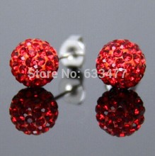 Free Shipping 19 Color 10MM Shamballa Brand Earrings Micro Disco Ball Shamballa Crystal Stud Earring For