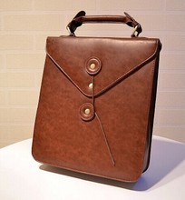 College of wind Korean retro briefcase fashionista backpack 2014 new schoolbag British PU bag of mail