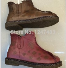 Comfortalbe Genuine Calf Leather handmade Boots National Flavor Flat Style Shoes Bohemian fashion Casual Shoes Flast