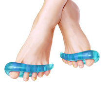 New Hot 1Pair Blue Gel Toes Straightener Alignment Seperator Yoga Stretcher Foot S Free shipping