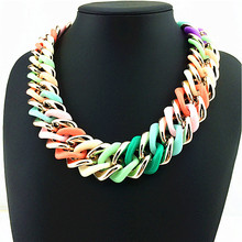 High Quality Colorful Resin Shourouk Statement Necklace Bib Chunky Choker Collar Necklaces & Pendants For Women Fashion Necklace