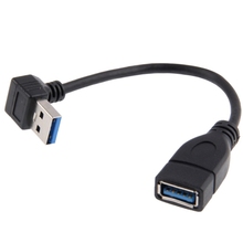 USB 3.0 Right Angle 90 degree Extension Cable Male to Female Adapter Cord, Length: 15cm