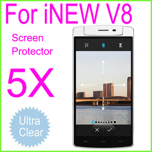 5x Ultra Clear Glossy Transparent Screen Protector for iNEW V8 Screen Guard Protective Film inew v8 High Quality&Free Shipping