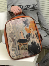 New 2014 3 designs cartoon manual painting women Backpack  handbags Fashion Travel Bag Casual Bags CA048