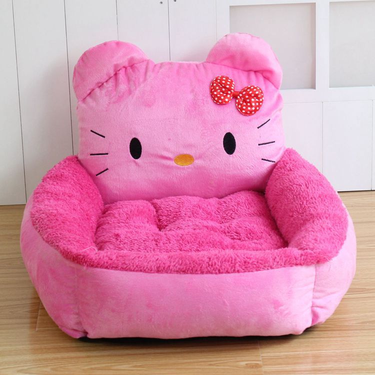 Cute Cartoon Hello Kitty Medium Dog Bed House Pet Products on ...
