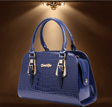 Fashion pretty women PU handbag in blue colour women party elegant handbag
