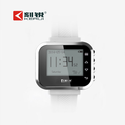 Wireless watch wrist pagers system LCD display Secrui KR C166 in bank hospital coffe restaurant bar