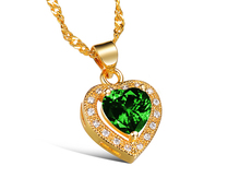 New Fashion Crystal Jewelry 18K Gold Plated Necklaces Love Heart In Hearts With CZ Diamond Lovers Wedding Set Pendants For Women